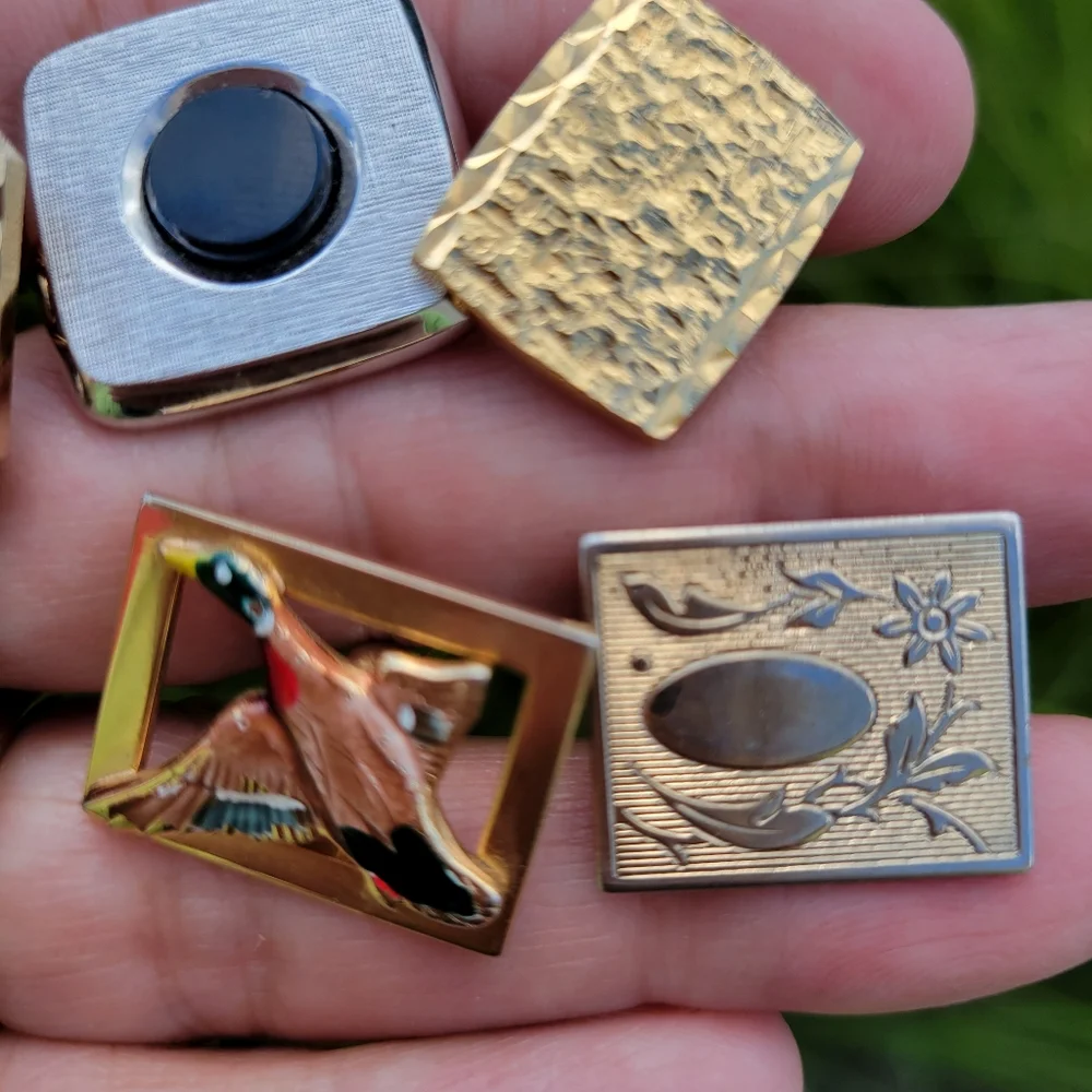 5 Non-Matching Vintage Cuff Links ~ MCM ~ Retro ~ Re-purpose ~ SWANK